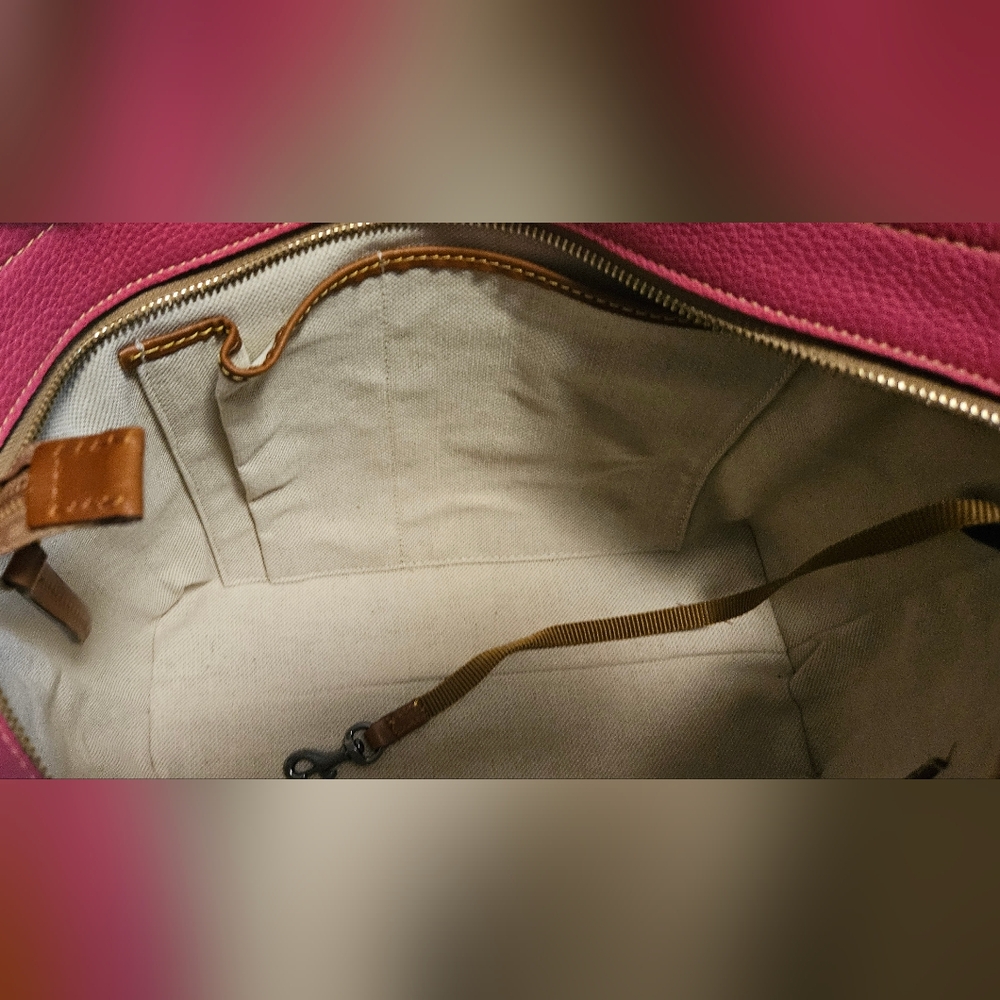 NWT Dooney & Bourke Leather Pebble Tote: Hot Pink - Picture 12 of 16
